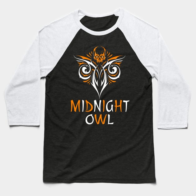 The Midnight Owl Baseball T-Shirt by black8elise